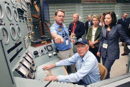 Sec. of Interior Salazar visiting the B Reactor in Hanford in 2011. Photo courtesy of the Tri-City Herald